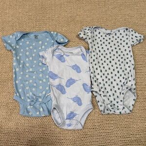 Carter's Blue and White Bodysuits Set